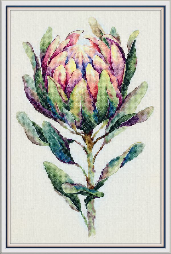 Набор для вышивания нитками Panna C-7443, Протея, 24.5х38 см