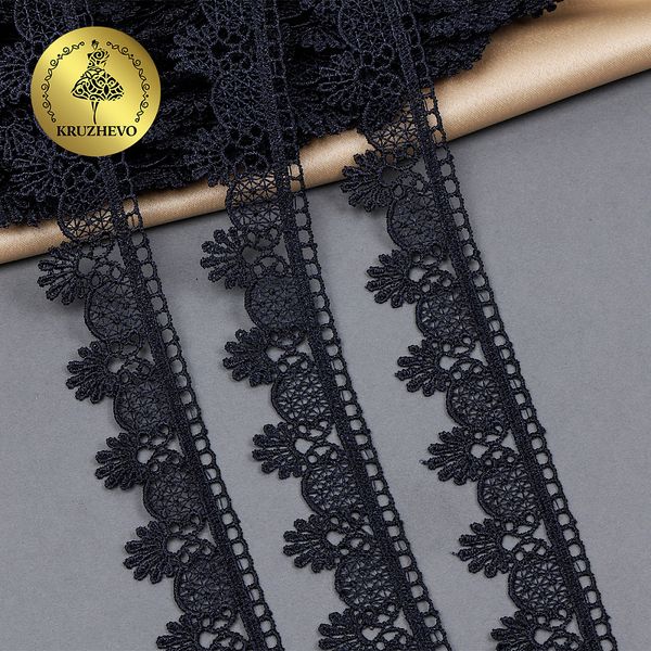 Кружево гипюр (плетёное) 25 мм, цв.9 т.синий, уп. 9 м, Kruzhevo