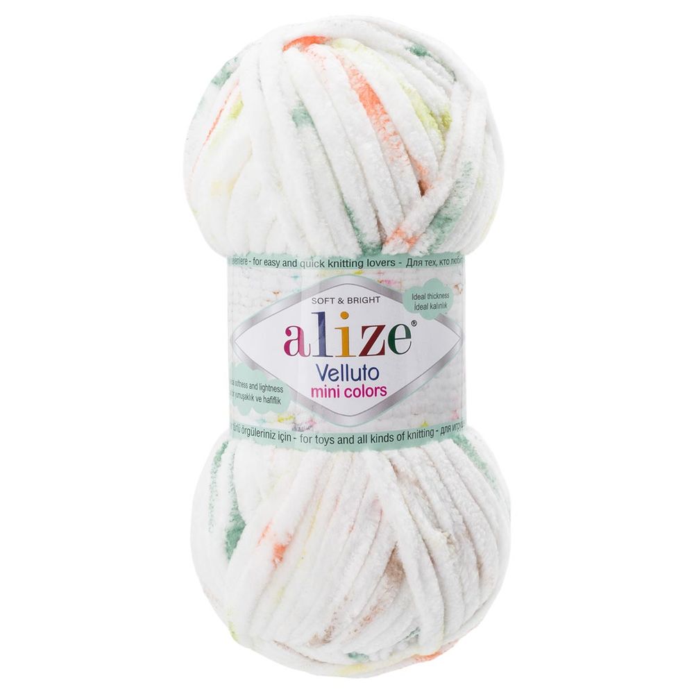Пряжа Alize (Ализе) Mini Colors серия Бархат (Velluto) / уп.5 мот. по 100 г, 68м, 8107 принт