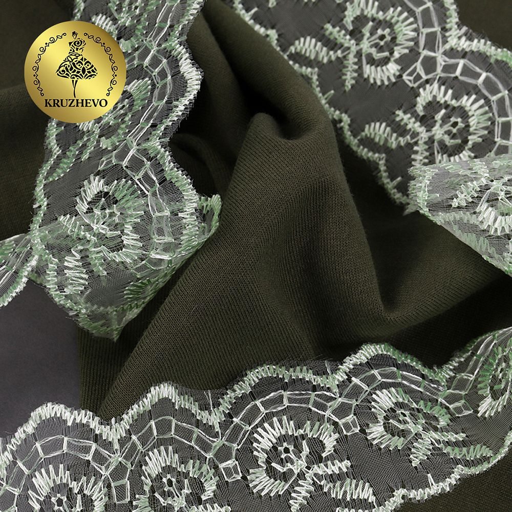 Кружево капроновое 45 мм / 9.14 м, TBS.30010 цв.080 св.салатовый, Kruzhevo