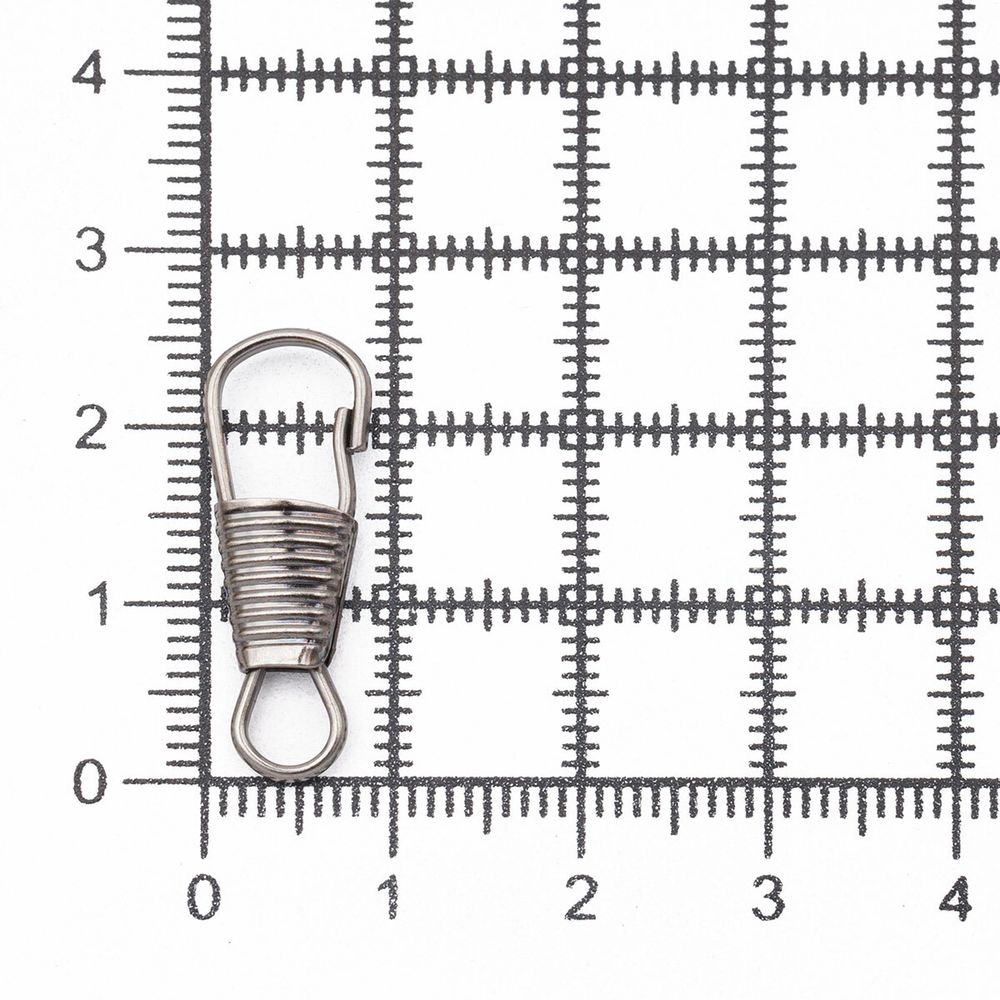 Карабин-крючок металл 04 мм (25х8 мм), цв.чер.никель, 100 шт