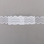 Кружево отделочное в стиле "трикотаж" 25 мм / 25±0.5 метров, Китай, 301 белый, Blitz LCE-05