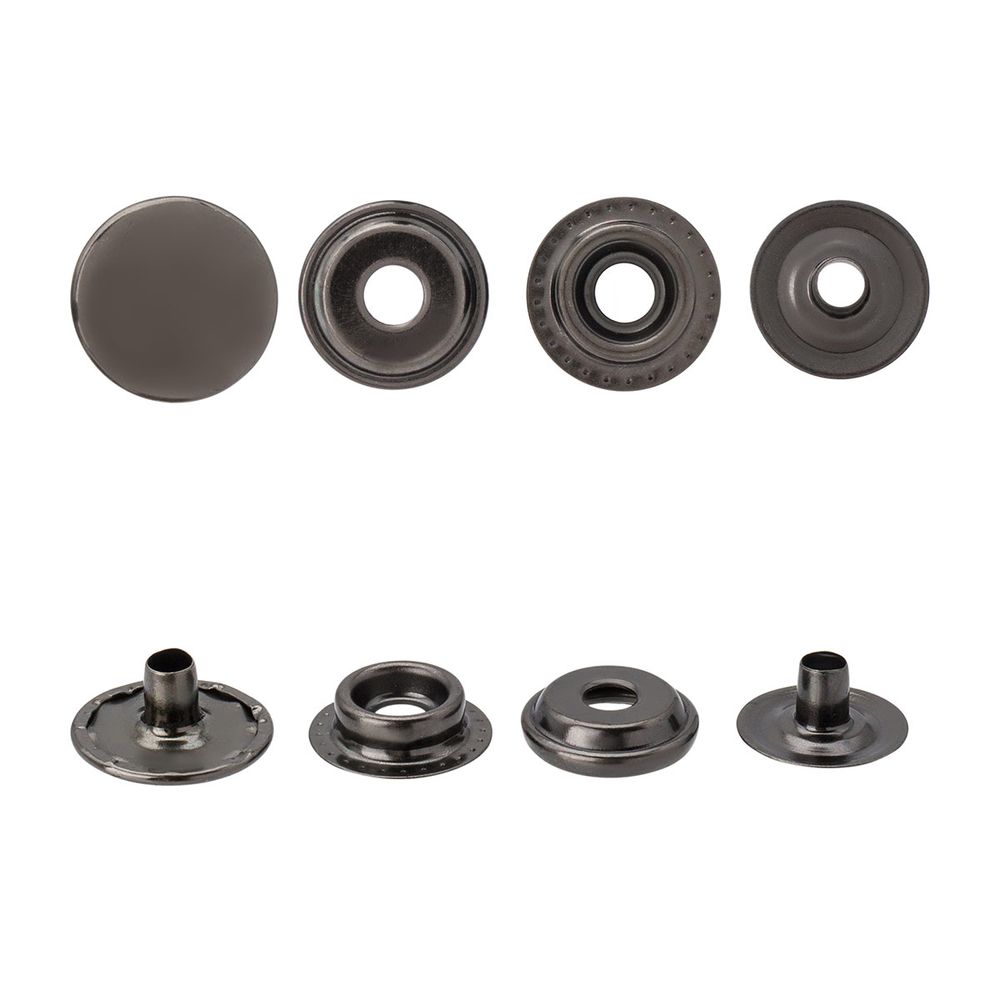 Кнопка Дельта (O-образная) ⌀15.0 мм, (№61), СТАЛЬ, черный никель, ≈72 шт