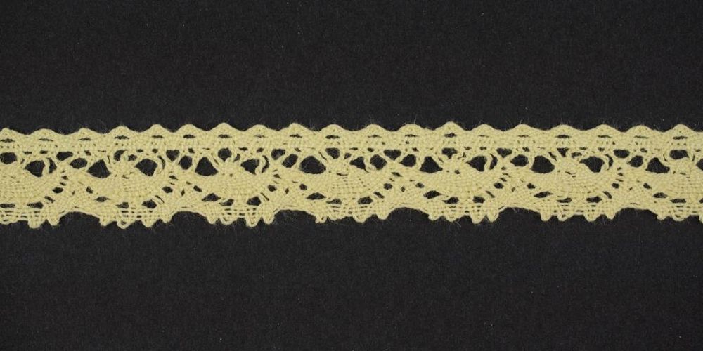 Кружево вязаное (тесьма) 16 мм цв. св.желтый, AF-093-010, Alfa, 25 м