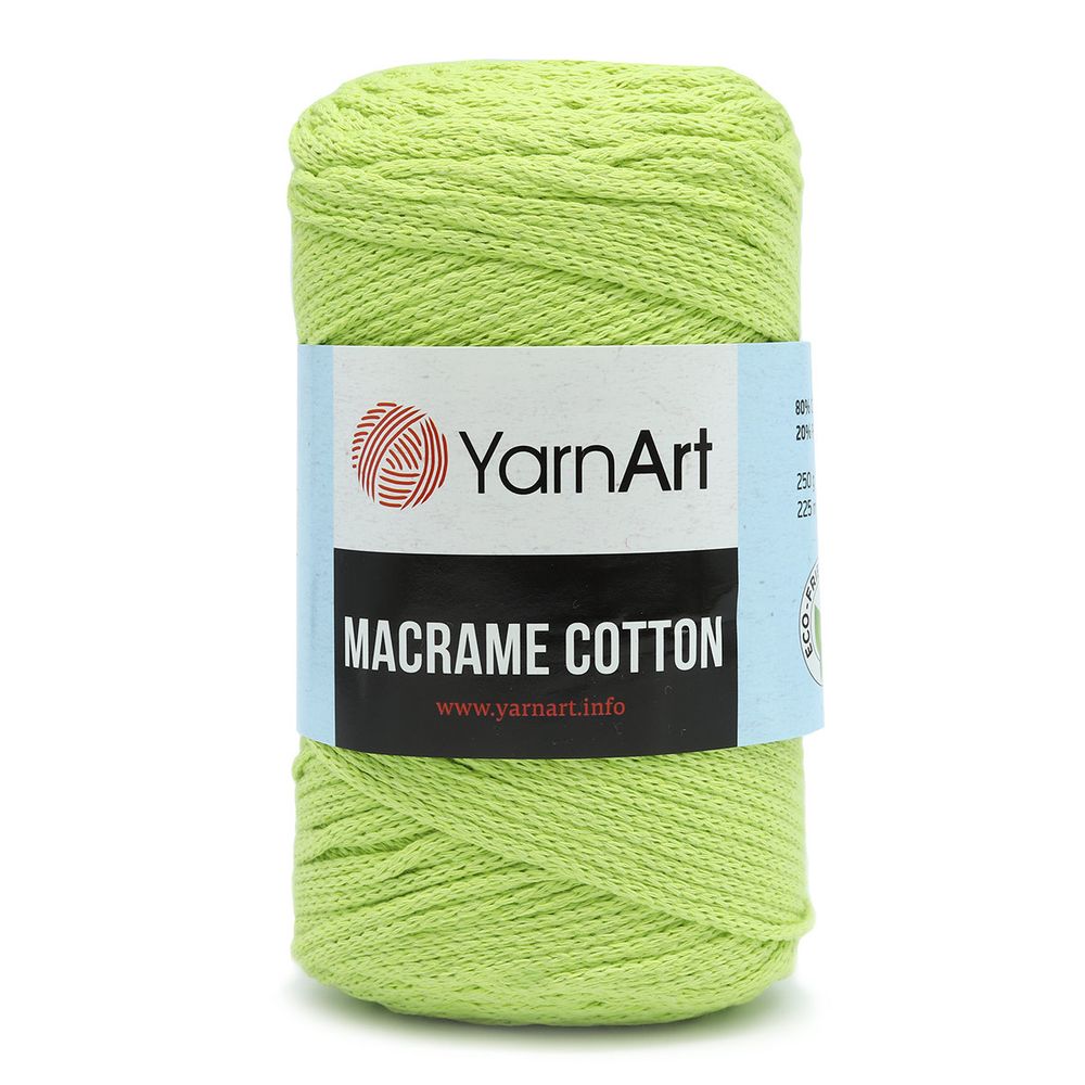Пряжа YarnArt (ЯрнАрт) Macrame Cotton / уп.4 мот. по 250 г, 225м, 755 св-зеленый