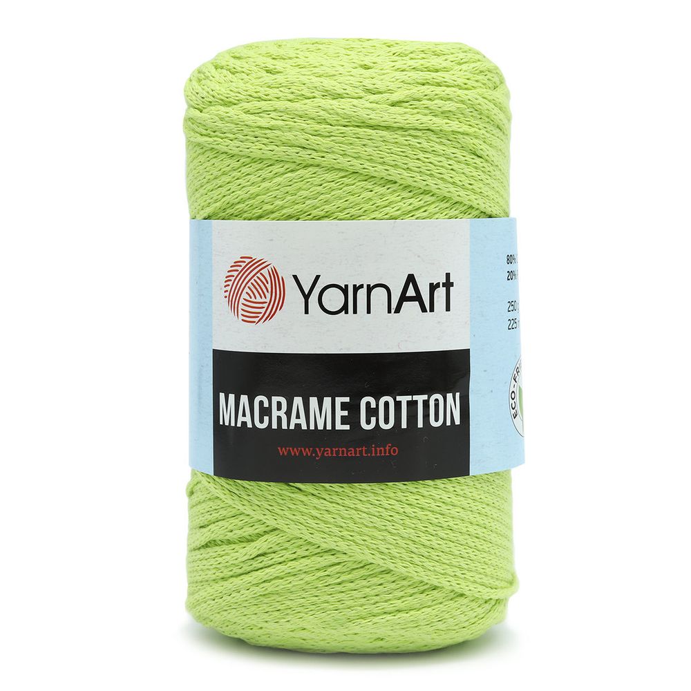 Пряжа YarnArt (ЯрнАрт) Macrame Cotton / уп.4 мот. по 250 г, 225м, 755 св-зеленый