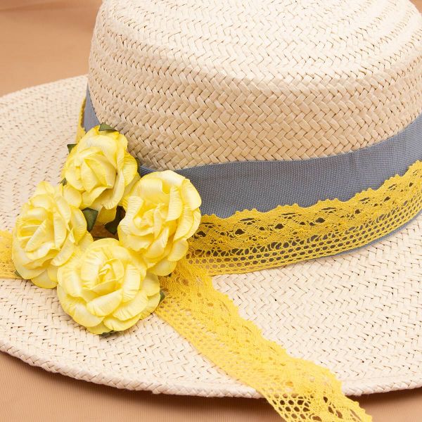 Кружево вязаное (тесьма) 33 мм / 5 метров, CL-091, JD013 желтый