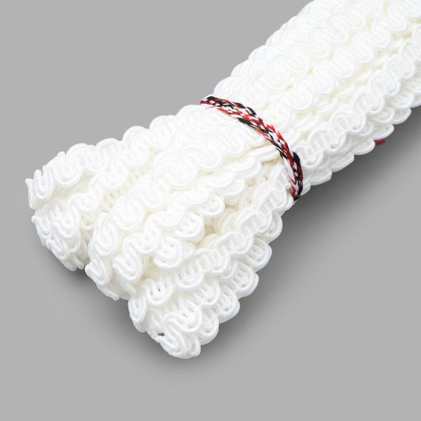 Тесьма декоративная вязаная 7мм, 10 метров, С1430Г7 белый