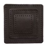 Набор заплаток пришивных из кожи, квадрат 4см, 6см и 8см, с перфорацией, 3 шт, 100% кожа (03 темно-коричневый), 9402