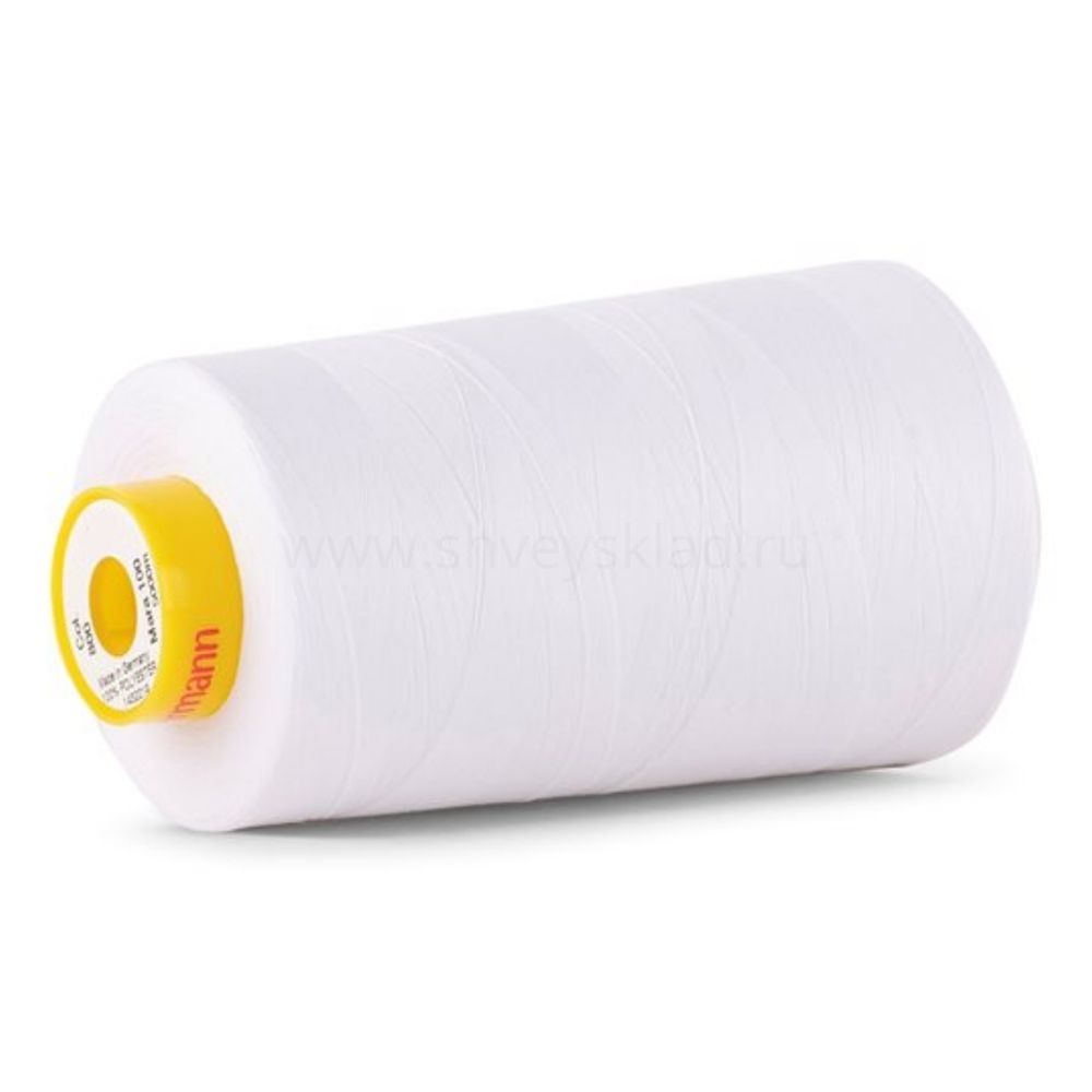 Нитка особо тонкая Gutermann Mara №150 (150/2), 5000 м, 713961, цв. 800 белый, 1 катушка