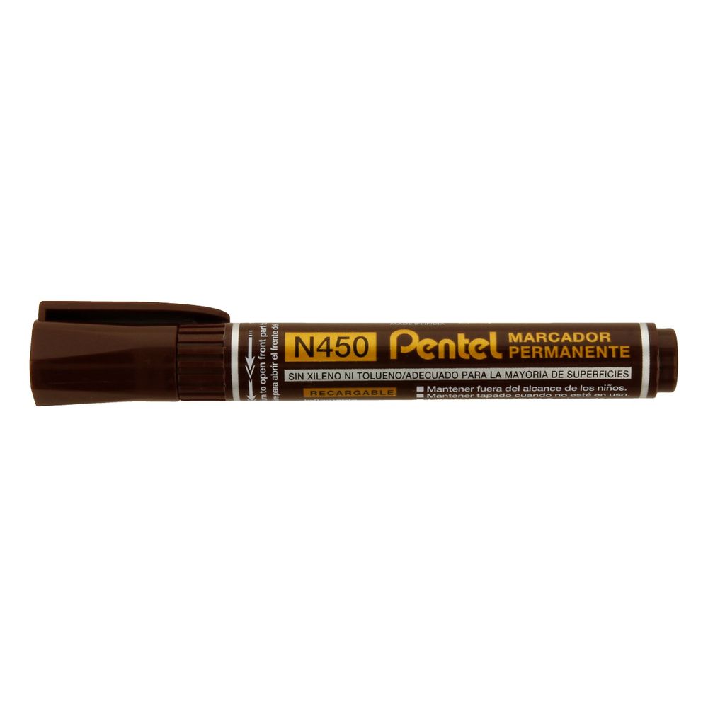 Маркер перманентный 4 мм, Extra Large Point, 12 шт, коричневый, Pentel N450EE-3