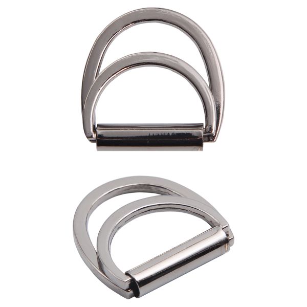 Полукольцо двойное металл внутр. 25 мм (внешн. 32х30 мм), 2 шт, металл, олово черный никель, MT-1852