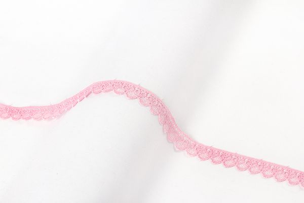 Кружево гипюр (плетёное) 16 мм / 10 ±0.2 м, Турция, GP008PI розовый, Gamma GGM-1601