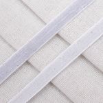 Лента бархатная (тесьма) с люрексом 10.0 мм / 32.9±2 метров, 01 белый