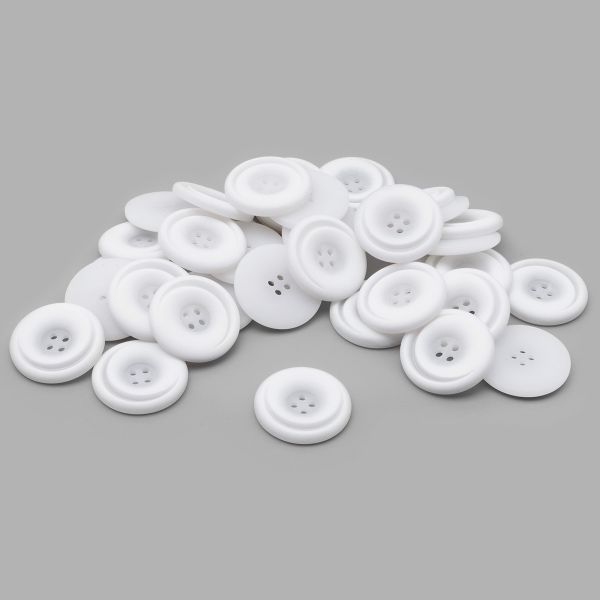 Пуговицы 4 прокола 46L=30 мм, пластик (имитация дерева), col.D белый, 36 шт, CN2821