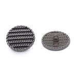 Пуговицы на ножке Твидовая 36L (23мм), металл (Black/S (черный/серебро)), ME-651, 36 шт