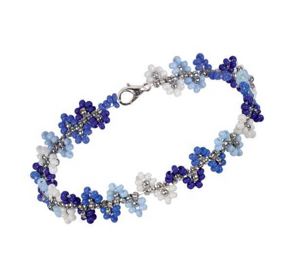 Набор для бисероплетения 11-009 Браслет. Синие цветы, 0.5 см, Klart 11-009