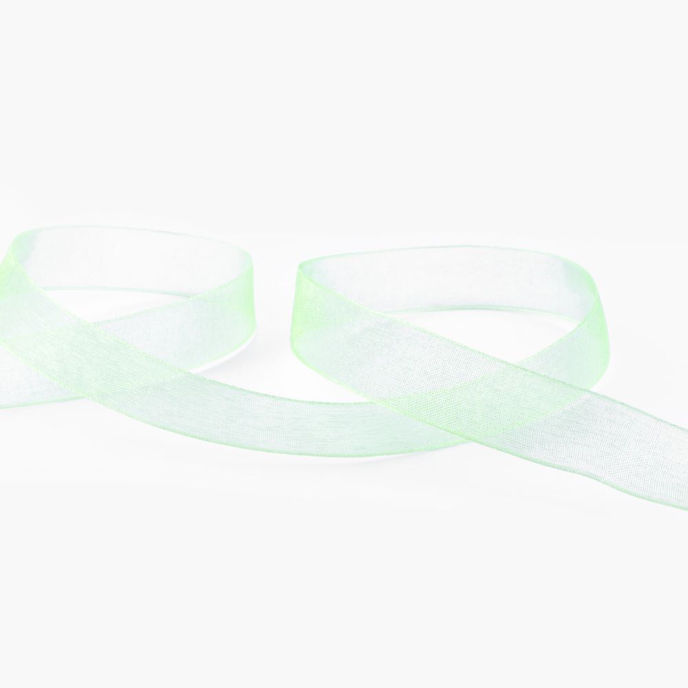 Лента капроновая (органза) 15.0 мм / 22.8±1 метра, 117 св.салатовый, Blitz OR-15