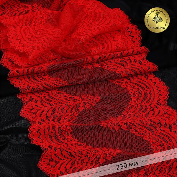 Кружево бельевое эластичное 230 мм / 3 м, 8036 цв.SD163 красный, Kruzhevo