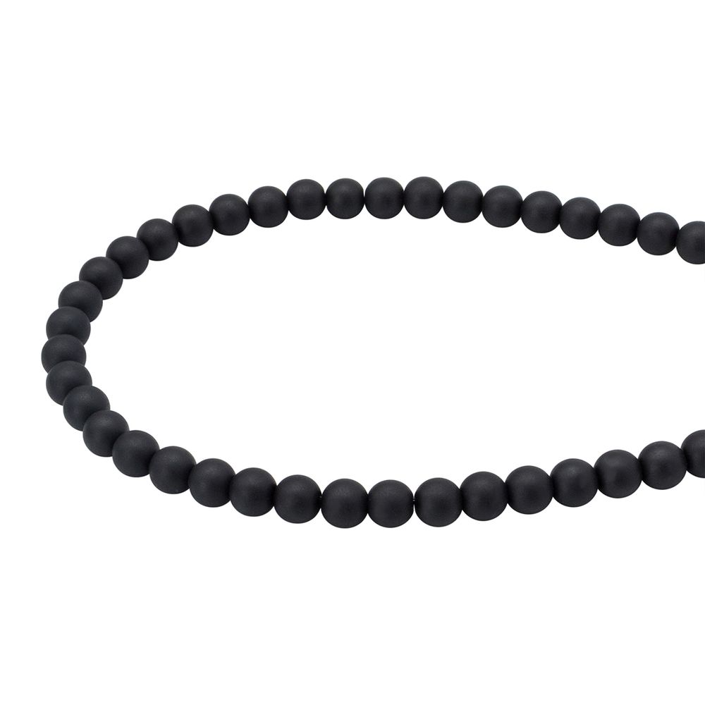 Бусины пластик ⌀6 мм, 50 г, матовые, круглые,  Astra&Craft (чёрный), 1AL139-1