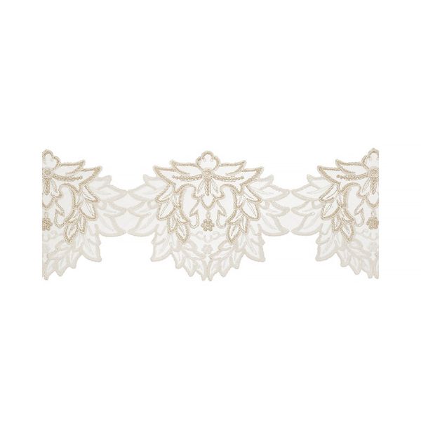 Кружево на сетке широкое 135 мм / 11 м, кремовый, Gamma GFLM-24134