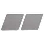 Заплатки пришивные из кожи, ромб 8х11,2см с перфорацией, 2 шт, 100% кожа, 07 серый, 9125
