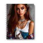 Тетрадь общая с твердой обложкой, глянцевая ламинация A5 80 л. на гребне 65 г/м², белизна 100% 4 шт клетка, 01563 Чаровница, Светоч Т215