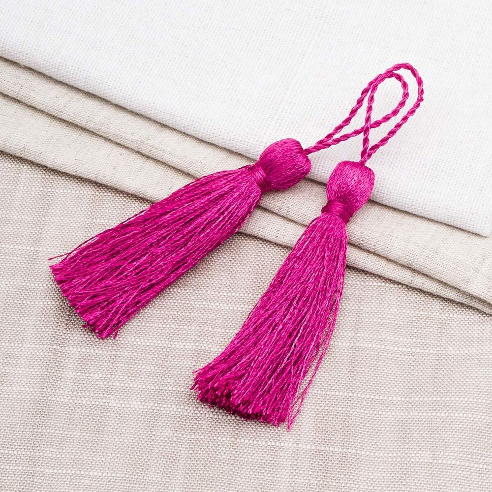 Кисти шторные 70.0 мм, вискоза, цв.025 брусника, 5 шт