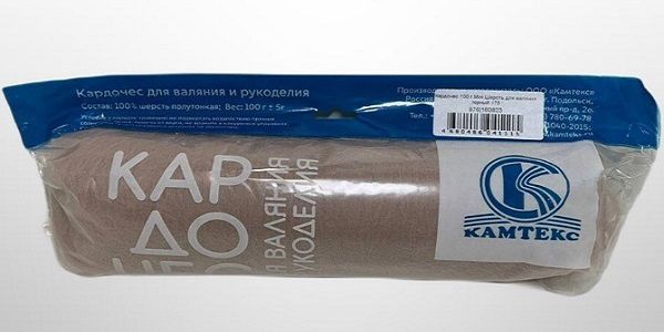 Шерсть для валяния Камтекс кардочес Мини 100% полутонкая шерсть 100 г, 175 горный