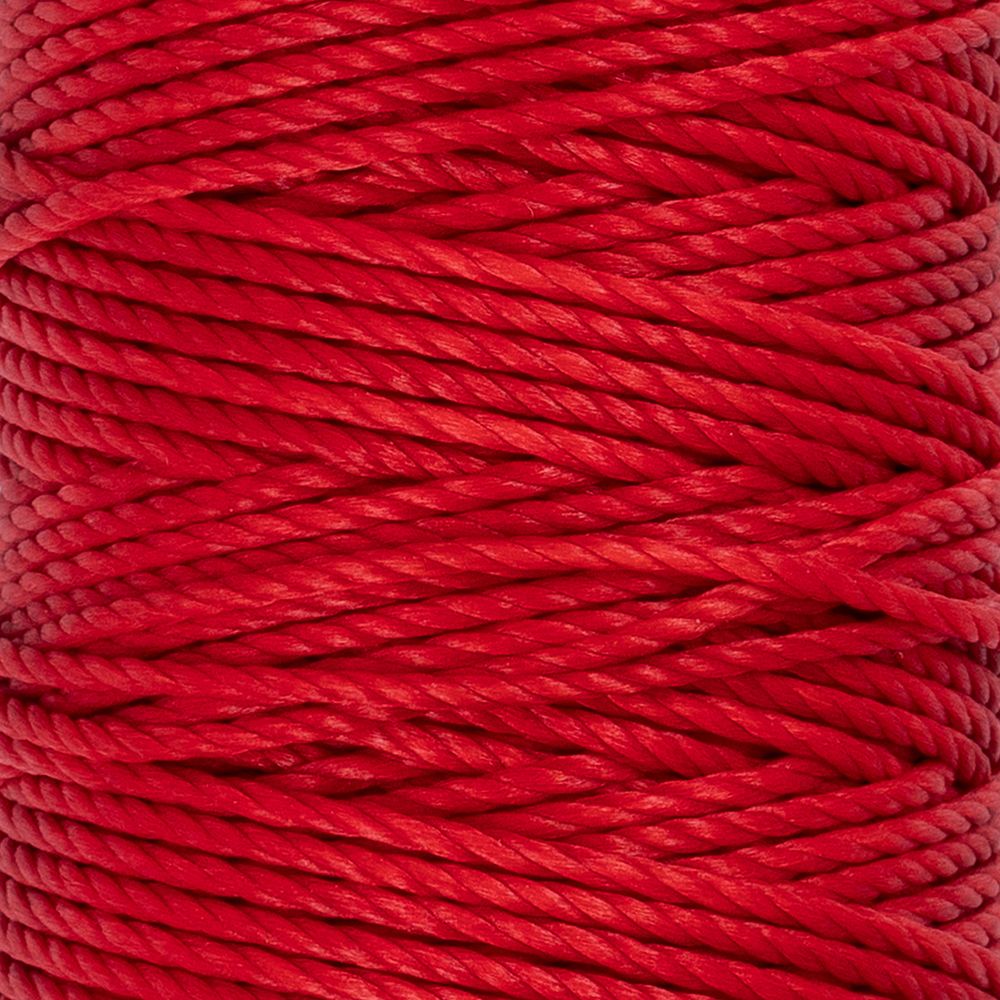 Нитки для кожи вощёные (полиэстер) 40 м, 005 красный, LC-006, Промысел