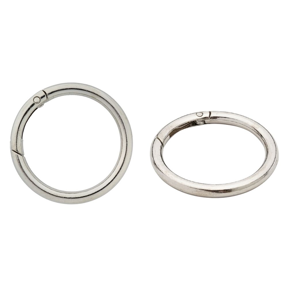 Карабин металл кольцо 38.0 мм (50х50 мм), никель, 5 шт