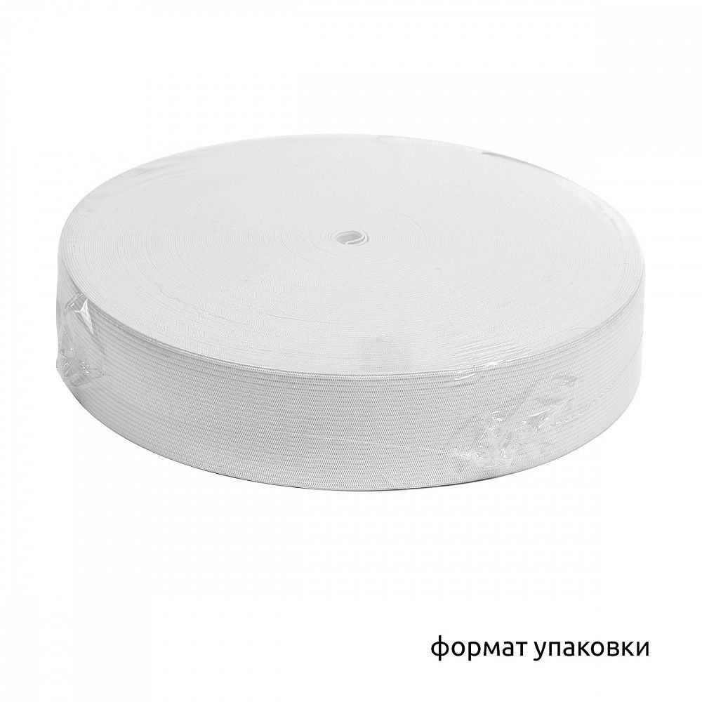 Резинка вязаная 40.0 мм / 40 метров, стандартная 3.9-4.3 г/п.м., белый