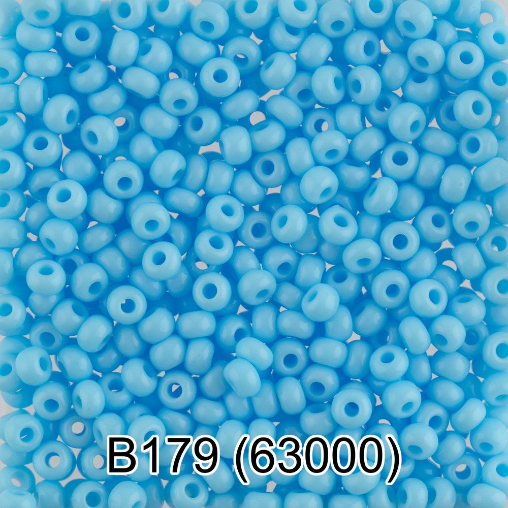 Бисер Gamma 10/0 (2.3 мм), 150 г (10х5 г), B179 св.голубой, 63000, круглый 2