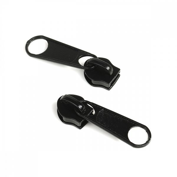 Слайдер (замок) для молнии спираль Т8 (8 мм), без фиксатора, цв.F322 черный, уп.500 шт, Mzipp