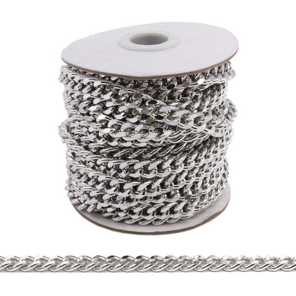 Цепь алюминиевая 11,6х8,7 мм, 10 м, никель