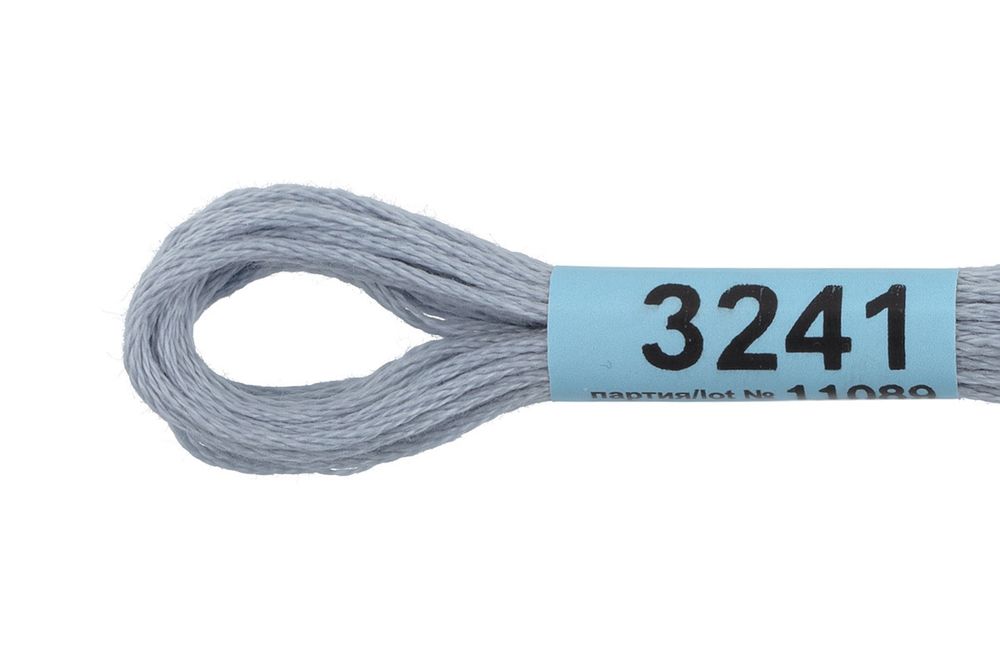 Мулине Gamma 100% хлопок, цв.3241 серо-голубой, 24 мотка по 8 метров