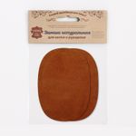 Заплатка, замша, овал средний 10х14см с перфорацией, с тупыми краями, 2 шт в уп, 100% кожа, 32 кэмел
