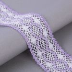 Кружево вязаное (тесьма) 55 мм / 25 м, сирень+белый, Gamma С3749Г17(рис.55.01.156)