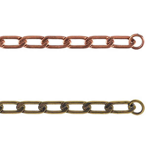 Цепочка декоративная 60 см, 5 шт, №03 под античную медь, Faycraft HKS-02