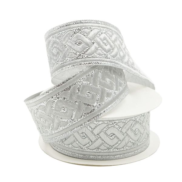 Тесьма металлизированная 35 мм, 10 м, (серебро)