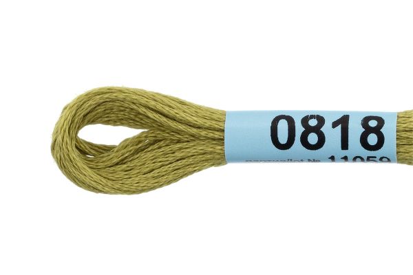 Мулине Gamma 100% хлопок, цв.0818 оливковый, 24 мотка по 8 метров