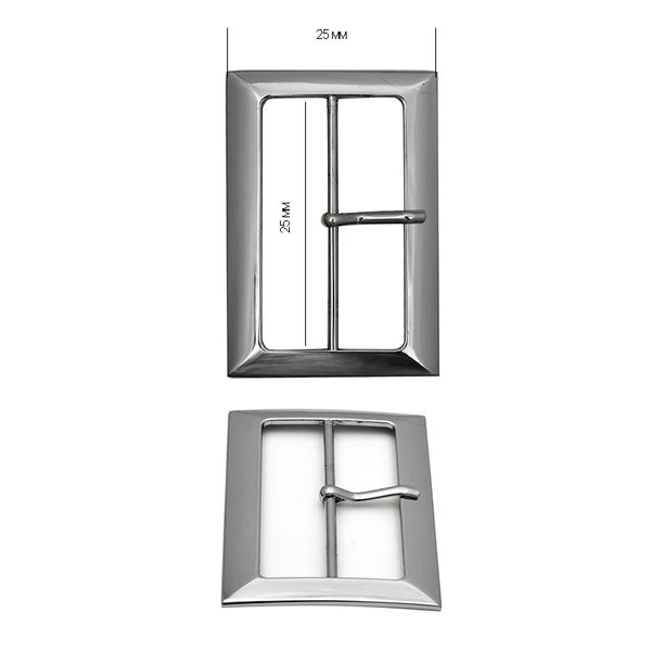 Пряжка ременная металл 25 мм (внешн. 25х32 мм), 20 шт, цв. т.никель