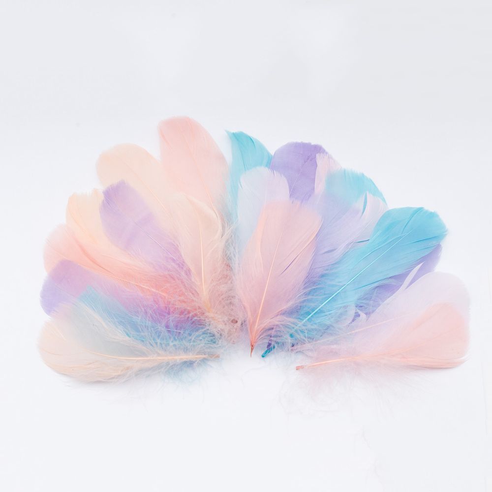 Перо гусиное обработанное нежный микс, 10-13см, 20 шт, XQ-660330