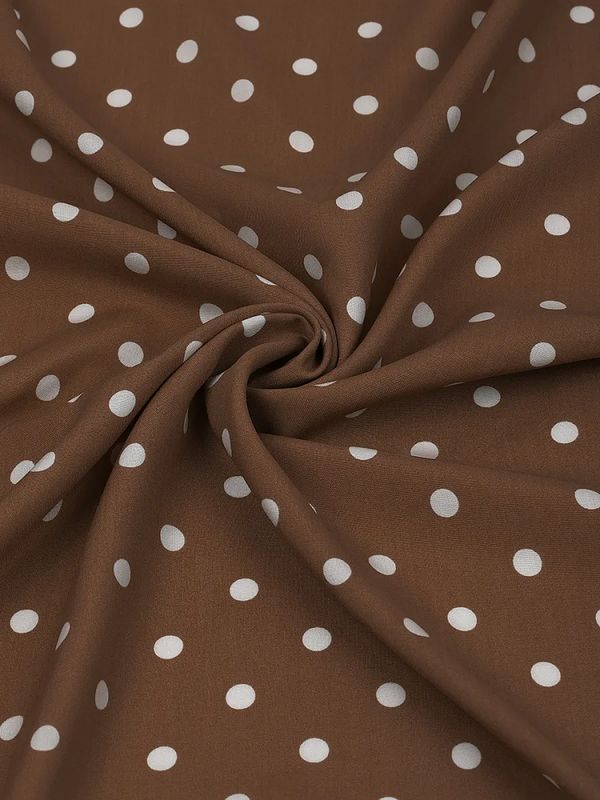 Штапель в горошек 90 г/м², 145 см / 25 метров, TBY.Vidt.06 цв.капучино