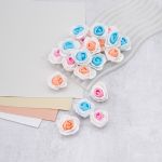 Цветочек-розочка из фоамирана 38 мм, микс №7, 3 цвета, 24 шт