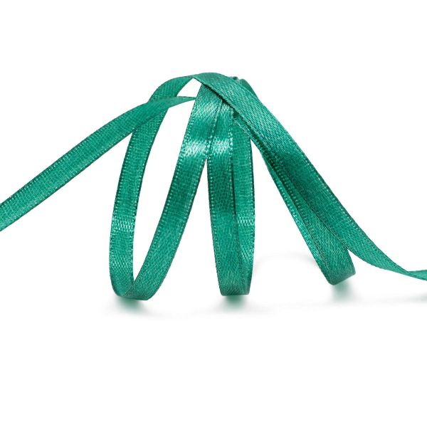Лента атласная 1-сторонняя 6.0 мм / 22.86±1 метров, 093 т. изумрудный, Globus