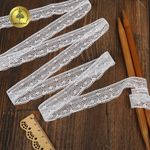 Кружево вязаное (тесьма) 25 мм / 10 метров, D1001, тонкая нить, цв.01 белый, Kruzhevo