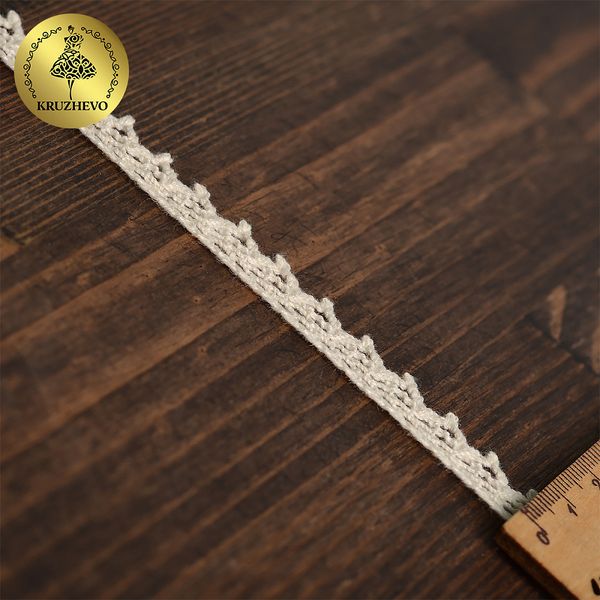 Кружево вязаное (тесьма) 10 мм, цв.01 натуральный, уп. 50 м, Kruzhevo