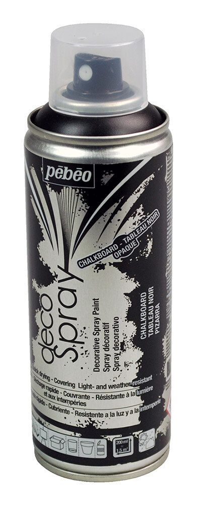 Краска с эффектом грифельной доски аэрозольная decoSpray 200 мл, 094003 черный, Pebeo