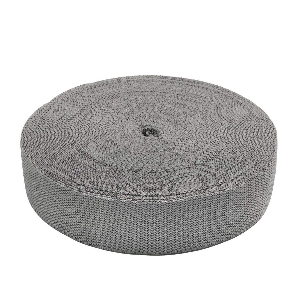 Стропа (ременная лента) 50 мм / 30 метров, толщ. 1.0 мм, [28 г/пог.м], 100% п/п, 33 серый